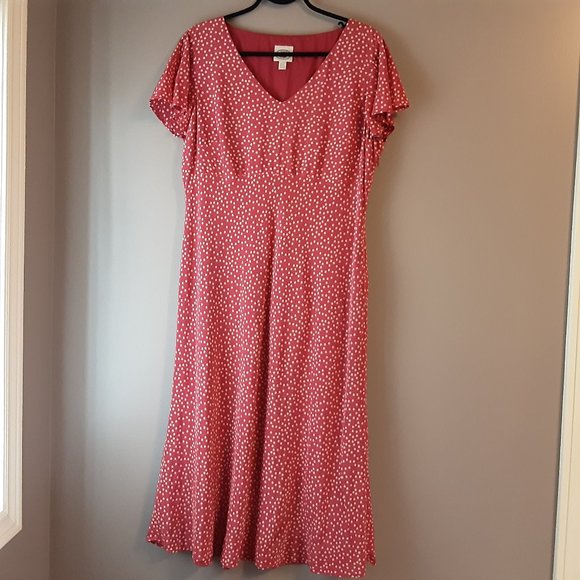 Laura Ashley Dresses & Skirts - Laura Ashley 100% Silk Pink Polka-Dot Dress | 14